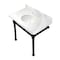 Kingston Brass KVPB36MOQ0 36-Inch Carrara Marble Console Sink, Marble White/Matte Black KVPB36MOQ0 - alternate 1